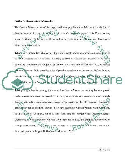 General Motors: Organizational and Marketing Analysis