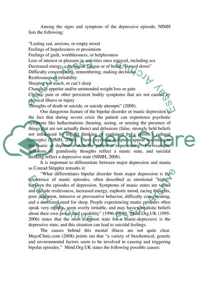 Manic Depression - Bipolar Disorder as a Mental Illness