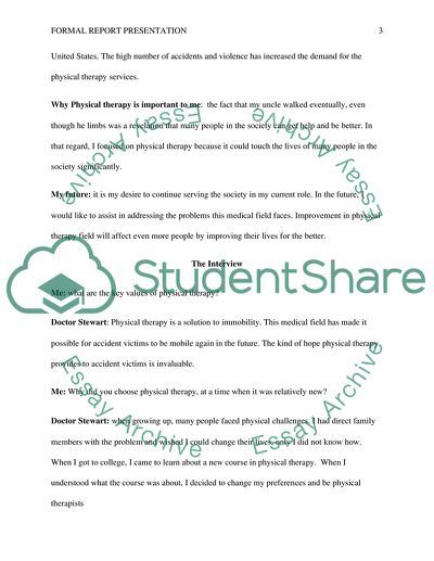 Formal Report Presentation