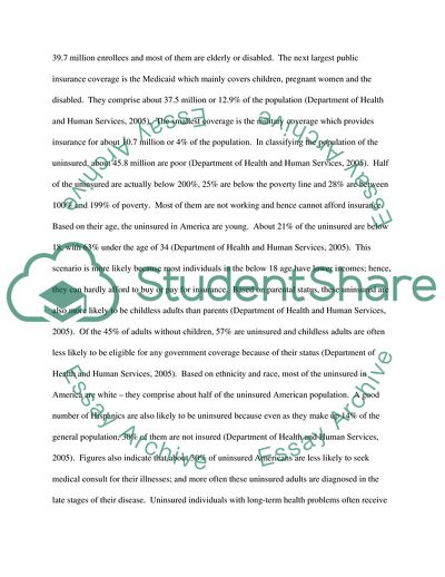 Americas Uninsured: A Nurses Role and Perspective Americas Uninsured