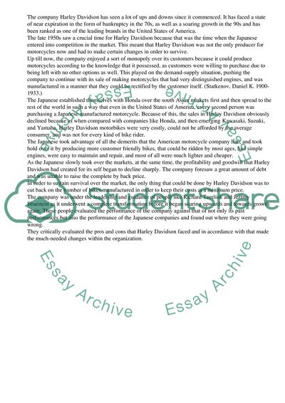 The Leader and HR Factor in Harley Davidson