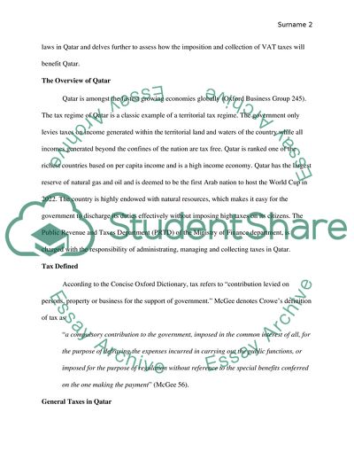Taxation and VAT Tax in Qatar
