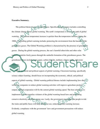 History and Politics of Global Warming