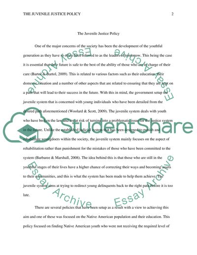 The Juvenile Justice Policy