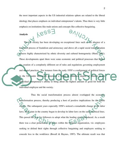 Industrial Relation in the USA