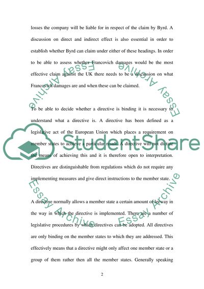 The Law Regarding the Binding Nature of Directives