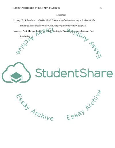 Nurse-Authored features that use Web 2.0 applications