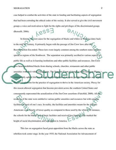 Black Segregation - Brown v Board of Education