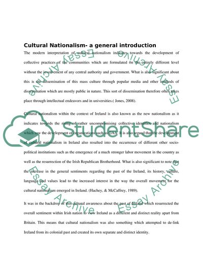 Why Was There a Burst of Cultural Nationalism in Ireland in the Late Nineteenth Century