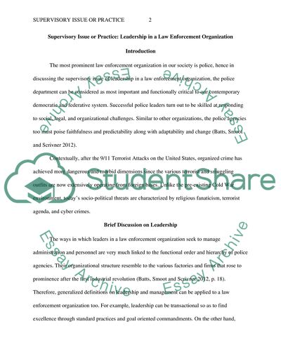 Leadership in a Law Enforcement Organization