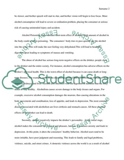 The effects on alcohol consumption