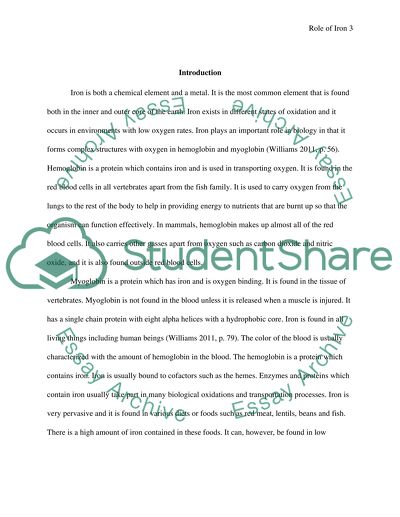 Role of iron in the body and its homeostasis