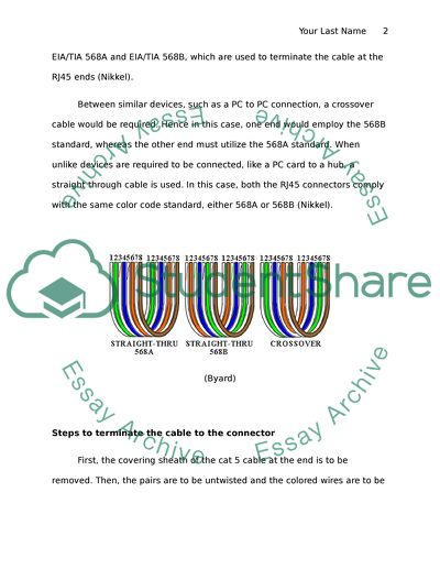 CAT5e cable to a connector