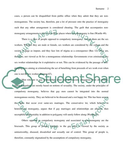 Compulsory Monogamy and Unwilling Individuals