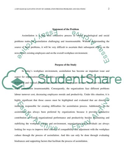 Studying Assimilation Process Problems and Solutions