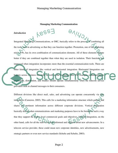 Managing Markering Communication