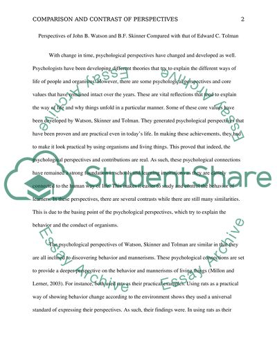 Psychological Perspectives of Watson, Skinner, and Tolman