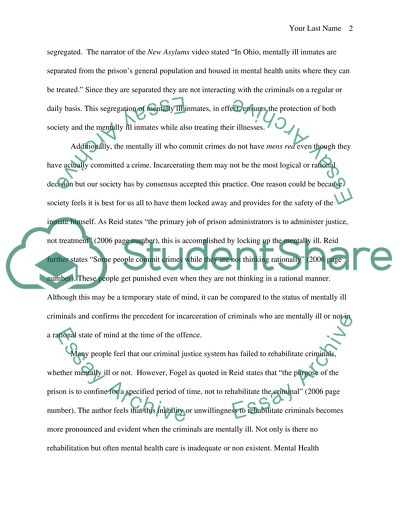 Mental Illness and Incarceration