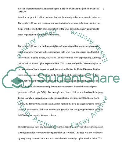 The Role of International Law and Human Rights During the Cold War