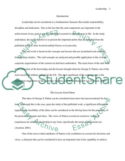 Patton Lessons in Leadership by Alan Axelrod