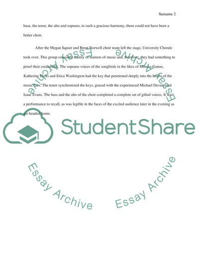 USA Fall Choral Concerts October