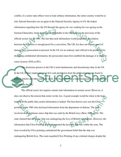 Law Relating to Official Secrecy