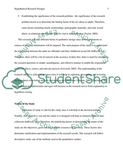 Hypothetical Research Designs