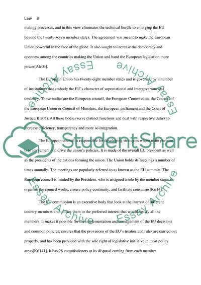 EU Institutions and the Process of European Integration