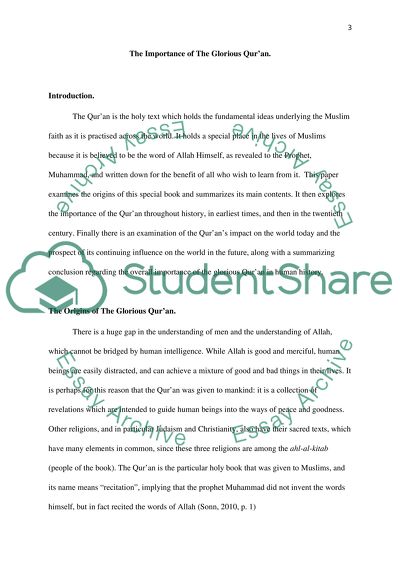 Importance of The Glorious Quran