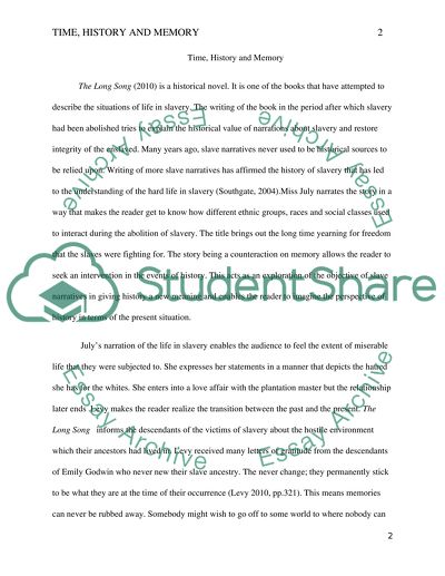 The Long Song: Time, History and Memory