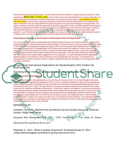 Quality & Standards Written Report 1