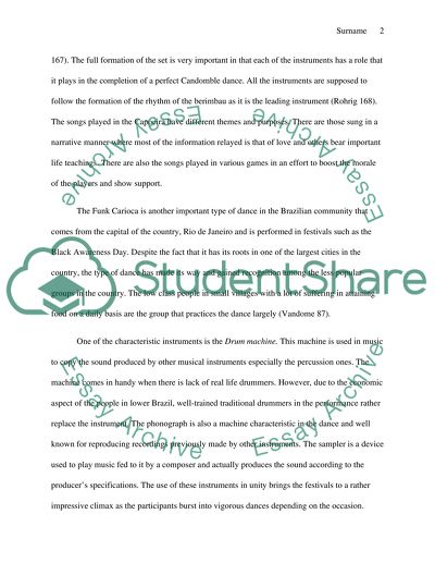 Music in the Afro Brazilian Religion Candomble