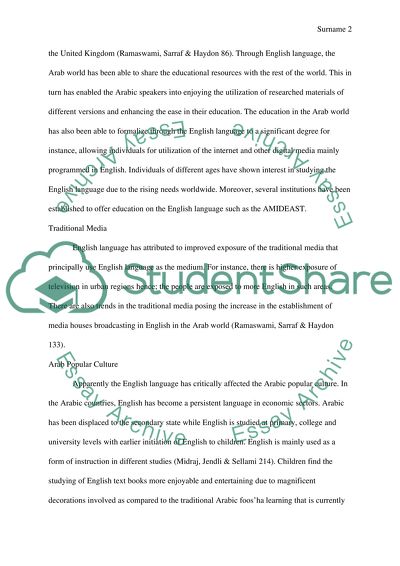 Impact of english in the arab world