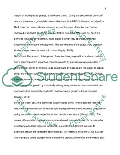 Transnational Actors influences on World Politics