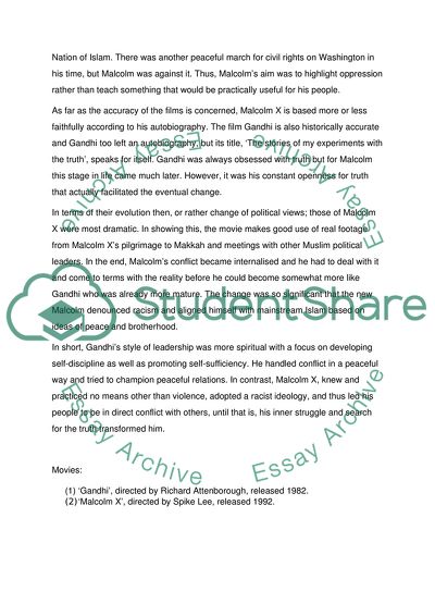 Malcolm X and Gandhi: A Philosophical Comparison of Their Leadership