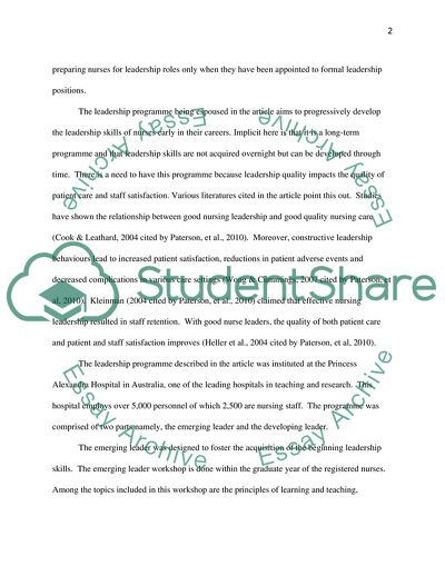 Educating for Leadership