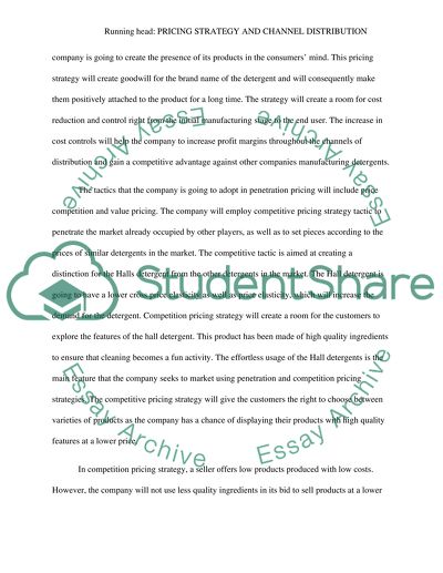 Pricing Strategy and Channel Distribution