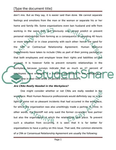 Consensual Relationship Agreements