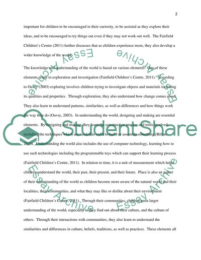 The Effect the Outdoor Enviroment Has on Childrens Knowledge and Understanding of the World