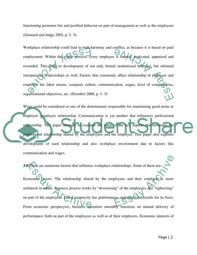 Relationship between Employer and Employee