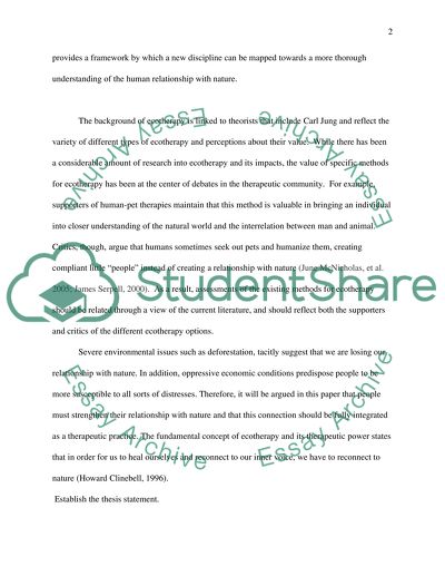 The Use of Nature as a Part of the Healing Process