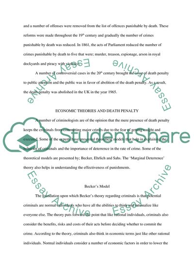 The Reintroduction of the Death Penalty and Deterrence Theory
