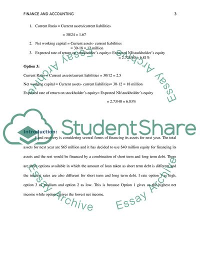 Determining Land Recoverys Current Ratio, Working Capital and ROE