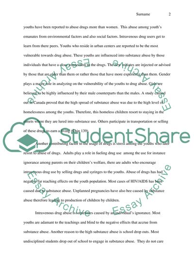 Intravenous Drug Users Issues