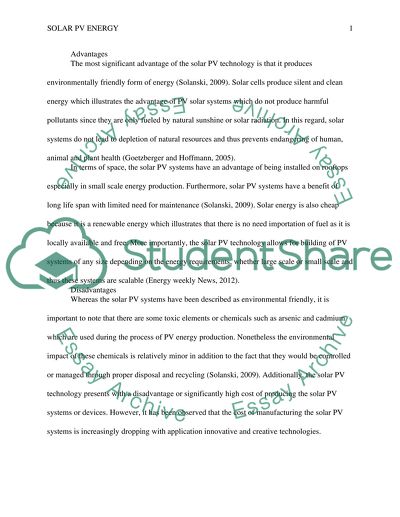The Most Significant Advantage of Solar PV Technology