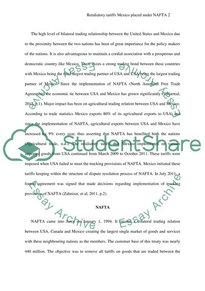 Retaliatory Tariffs Mexico Placed under NAFTA