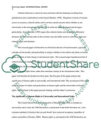 Do culture and claims to human rights stimulate or limit change in international order