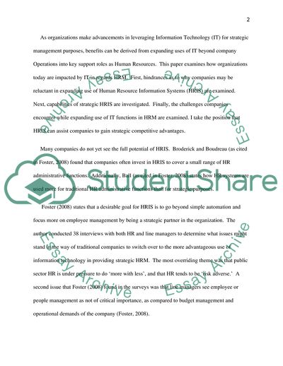 Human Resources and the Utilization of Information Technology