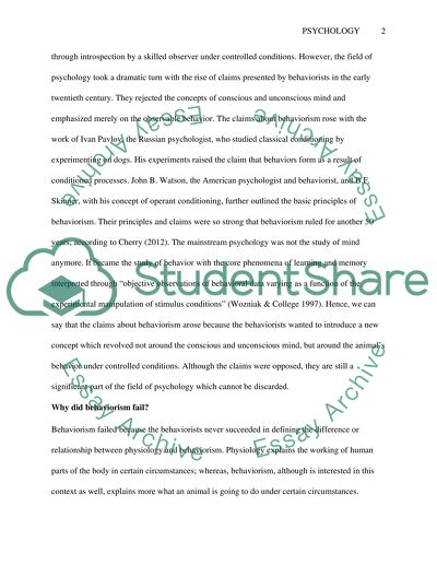 What were Behaviourisms Main Claims about Psychology