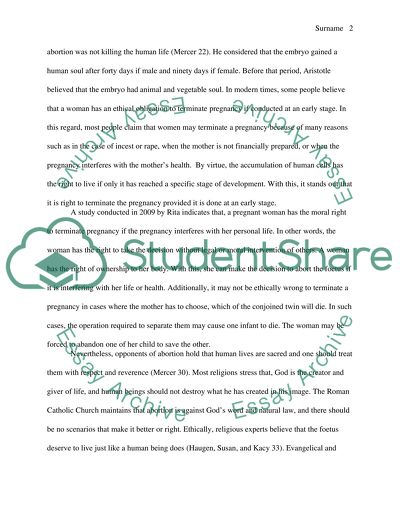 Ethical controversial about the abortion